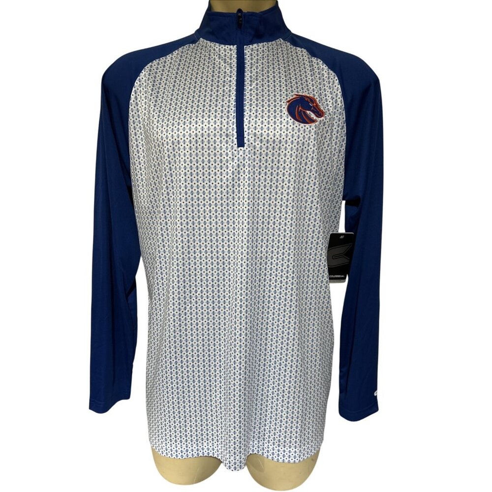NEW Boise State BSU Broncos Colosseum Diamond 1/4 Zip Windshirt Shirt Mens L